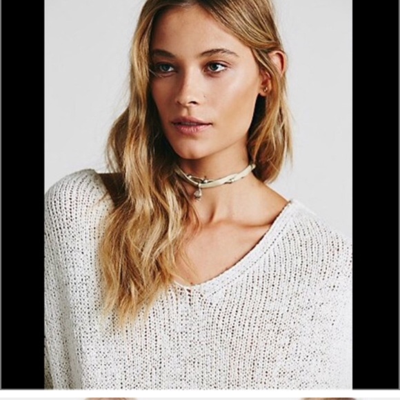 Free People | You Found Me knit tunic sweater, Ivory Cream - Picture 3 of 12